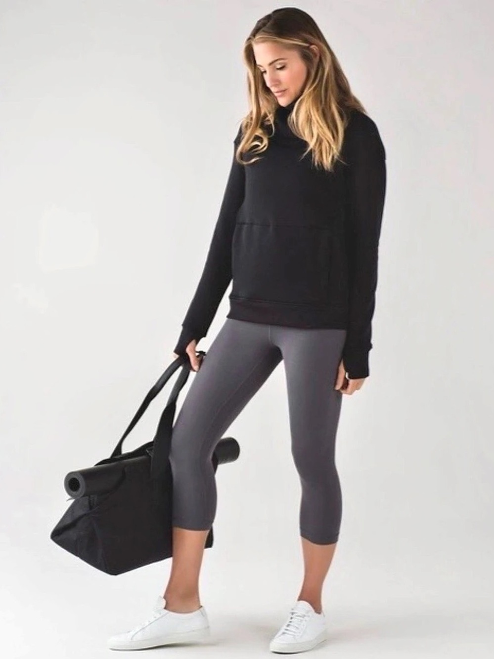 Lululemon Pullover Black Cowl Neck